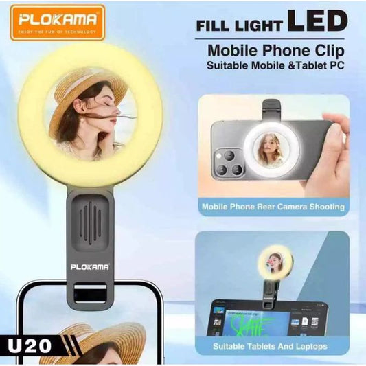 PLOKAMA U20 Mini Selfie Ring Light